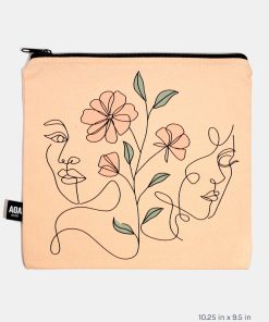 A+ Large Canvas Bag - Floral Girls Sketch