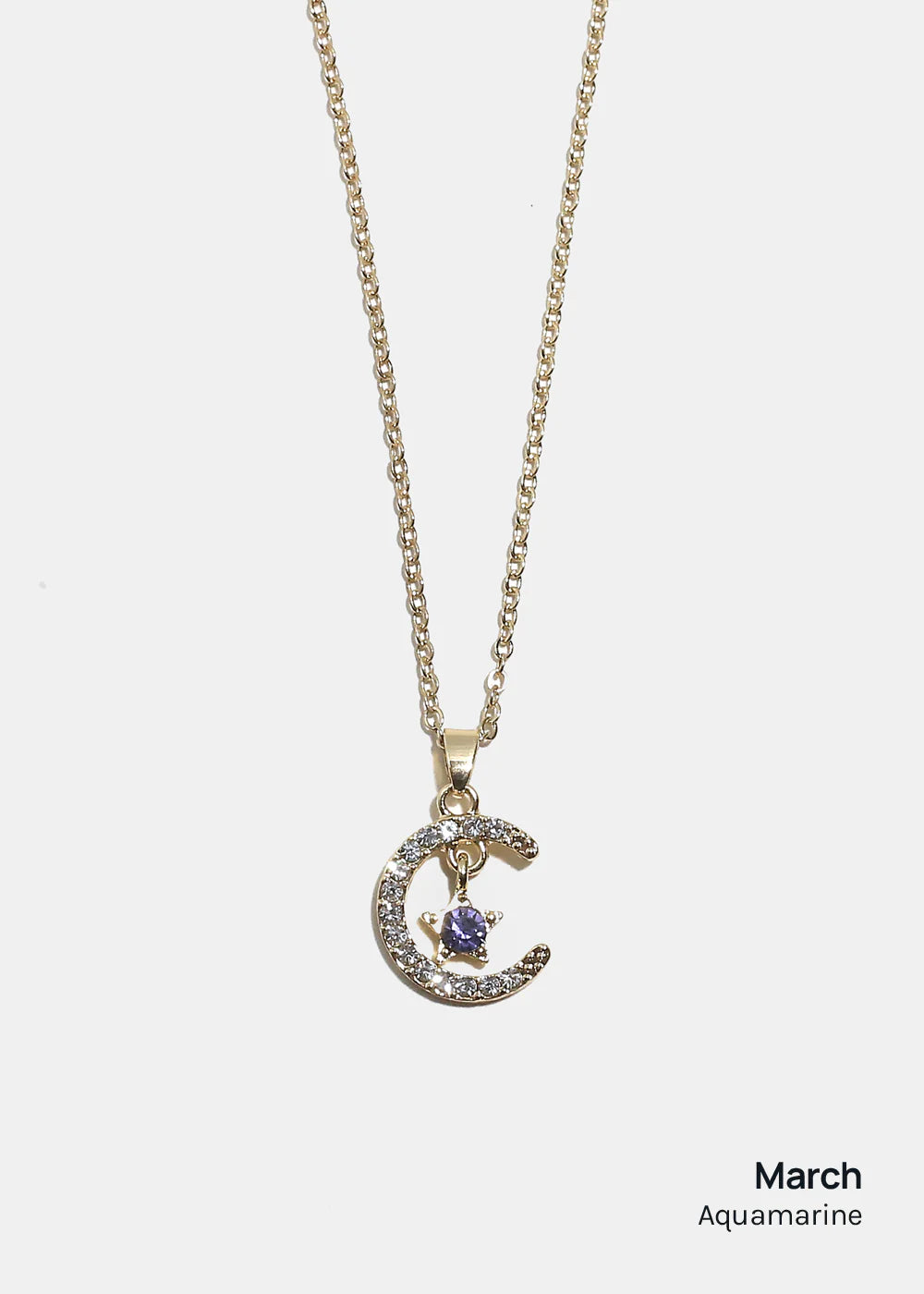 Miss A Birthstone Necklace - Moon + Star - Image 14