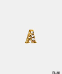 Gold Letter A Locket Charm