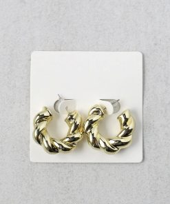Alternative view of Twisted Open Hoop Earring