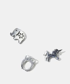 Alternative view of 3-Pair Animal Stud Earrings