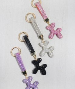 Glam Pup Rhinestone Keychain