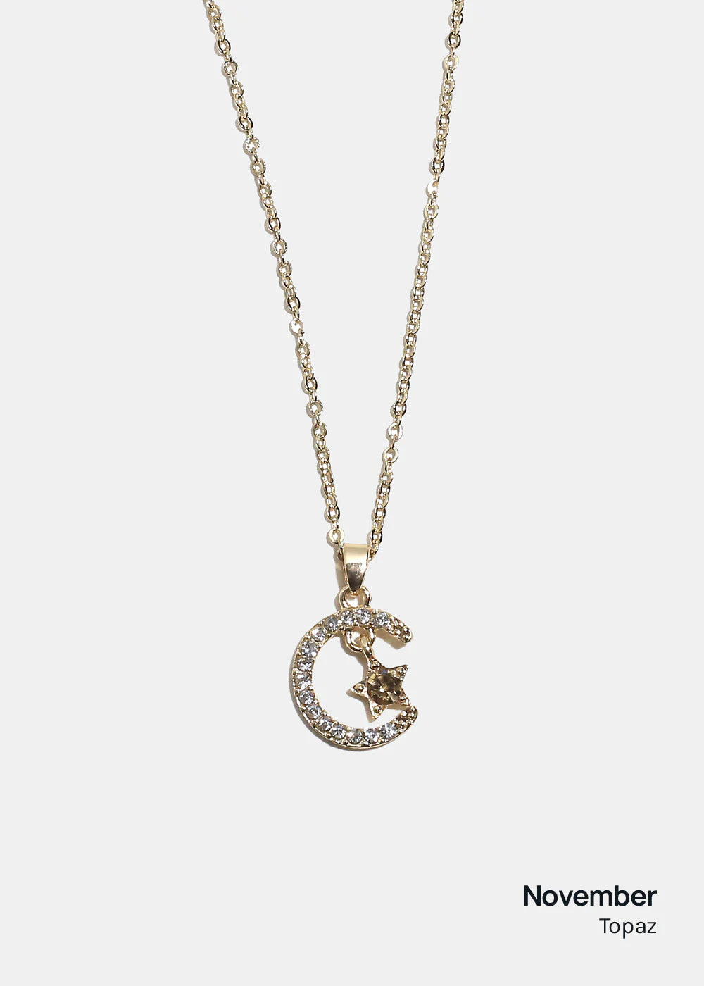 Miss A Birthstone Necklace - Moon + Star - Image 8