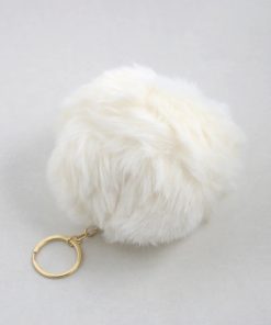 Alternative view of Fuzzy Pom Pom Keychain