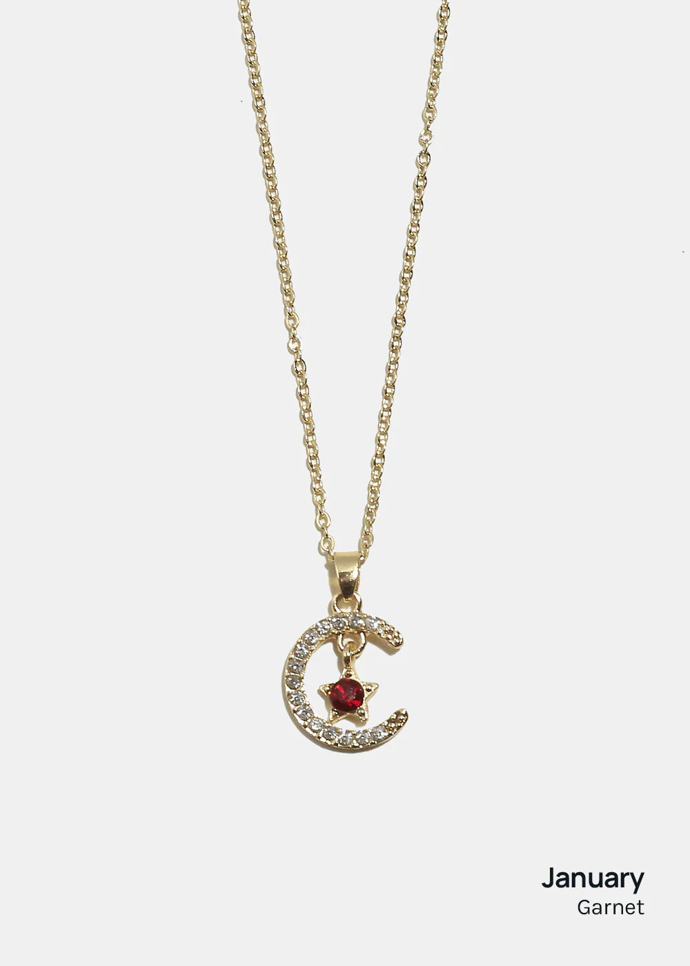 Miss A Birthstone Necklace - Moon + Star - Image 10