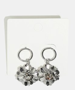 Metal Flower Dangle Earrings