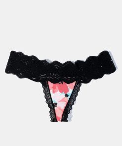 Watercolor Floral Lace Thong