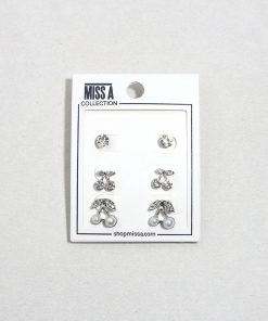 Alternative view of Sweet Cherry Stud Trio