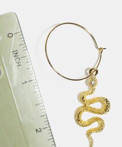Alternative view of Snake Dangle Hoop Earrings