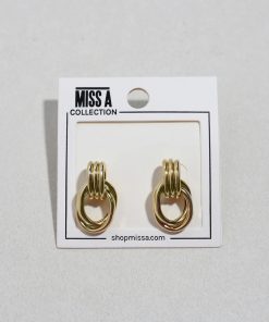 Alternative view of Linked Loop Stud Earrings