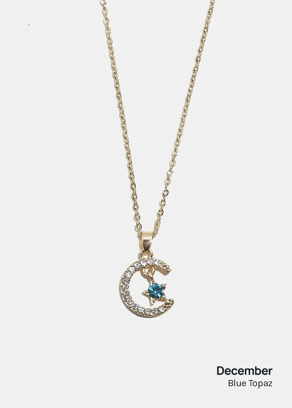 Miss A Birthstone Necklace - Moon + Star - Image 9