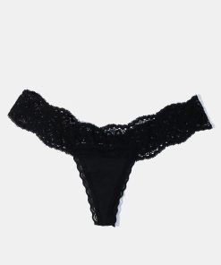 Lacy Black Classic Thong