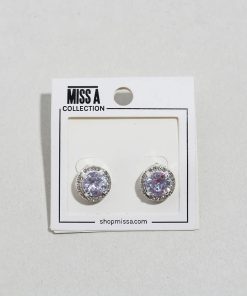 Round Halo Stud Earrings