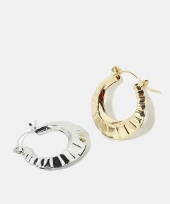 Textured Open Hoop Earrings