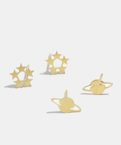 2-Pair Star & Planet Stud Earrings