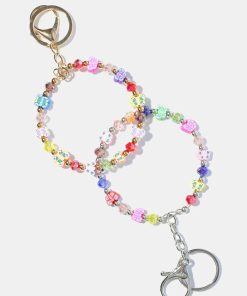 Multi Color Butterfly Keychain Bracelet