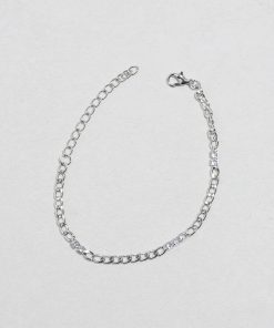 Alternative view of Silver Chain Bracelet with Rhinestones