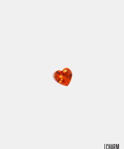 Orange Heart Locket Charm (2 Stones)