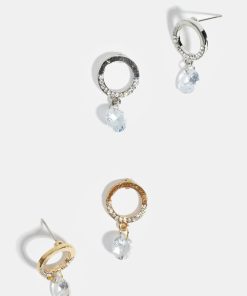 Rhinestone Circle Stud Earrings
