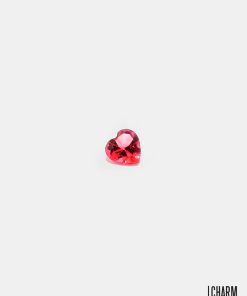 Pink Heart Accent Stone Locket Charm (2 Stones)