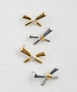 Alternative view of Wire Wrapped Hex Stud Earrings