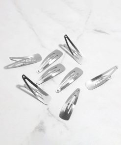 12pcs Silver Snap Hair Clip