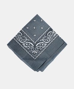 Grey Paisley Print Bandana