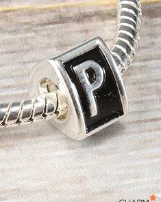 Letter P Block Bead Charm