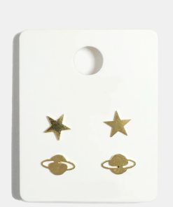 Alternative view of Planet and Stars Stud Earrings Set