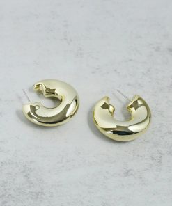 Alternative view of Open Wavy Hoop Earring