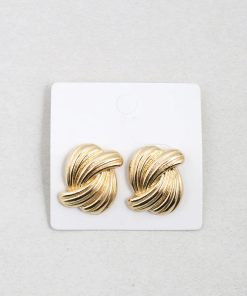 Ribbed Twisted Knot Earrings