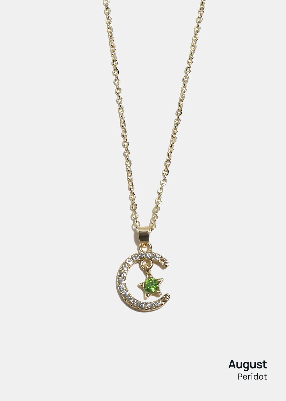 Miss A Birthstone Necklace - Moon + Star - Image 5