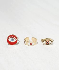 Alternative view of 3 Piece Evil Eye Ring Set