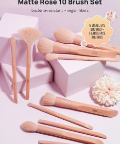 Alternative view of AOA Matte Rose Brush Set + Satin Travel Roll