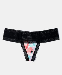 Color Floral Lace Thong