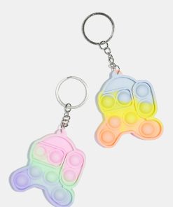 Tie Dye Robot Push Pop Keychain Fidget