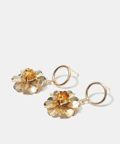 Alternative view of Metal Flower Dangle Earrings