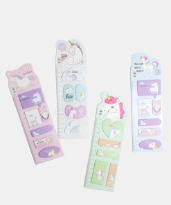 Unicorn Print Index Sticky Notes & Ruler