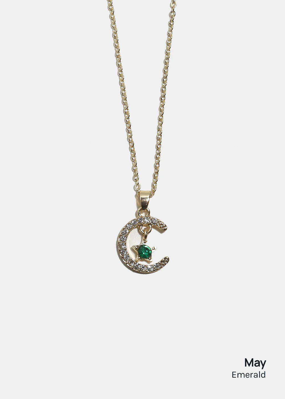 Miss A Birthstone Necklace - Moon + Star - Image 2