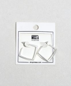 Alternative view of Sculpted Square Hoops