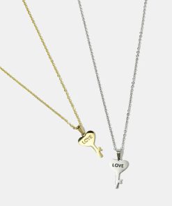Love Heart Key Necklace