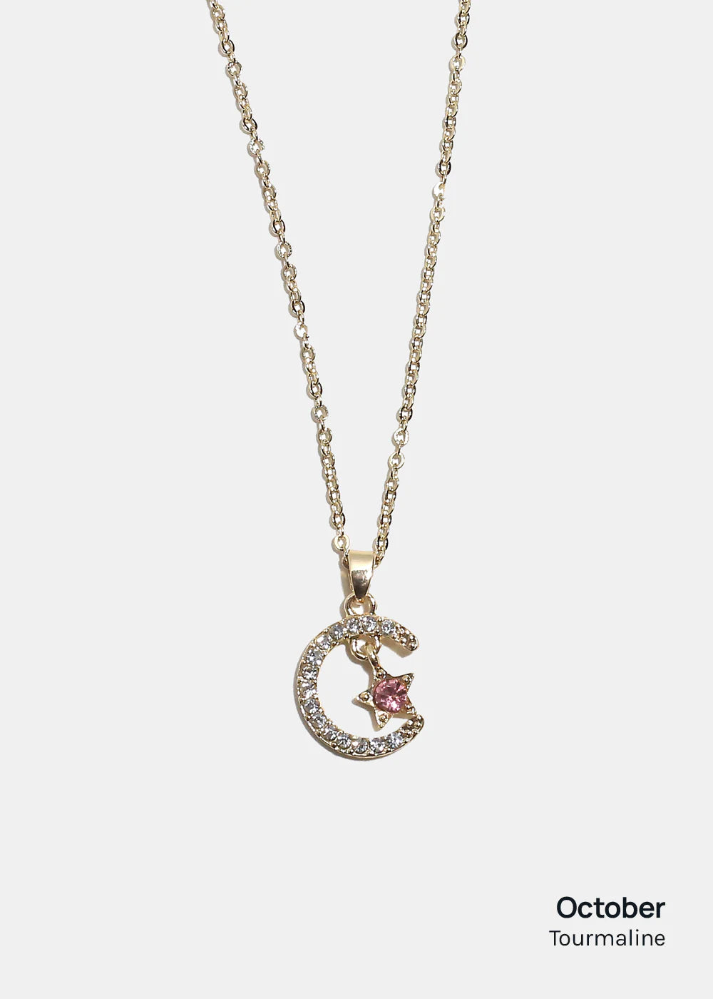 Miss A Birthstone Necklace - Moon + Star - Image 7