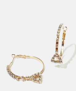 Alternative view of Rhinestone Triangle & Hoop Earrings