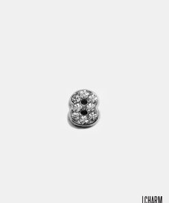 Silver Number 8 Locket Charm