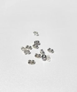 Miss A Earring Backs 12 pcs Butterfly - Silver