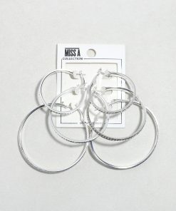 Lustre Trio Rhinestone Hoop Earrings