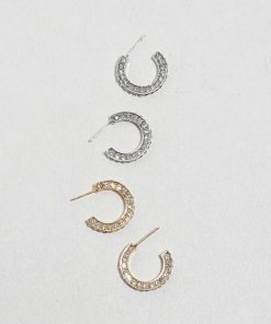 Alternative view of Pavé Mini Hoop Earrings