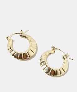 Alternative view of Textured Open Hoop Earrings