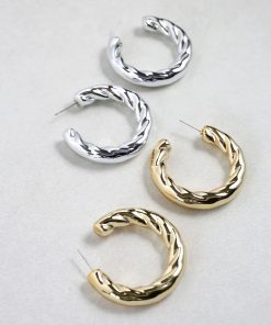 Alternative view of Twisted Hoop Earrings