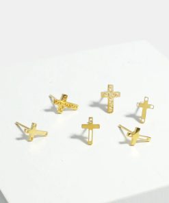 3-Pair Cross Stud Earrings